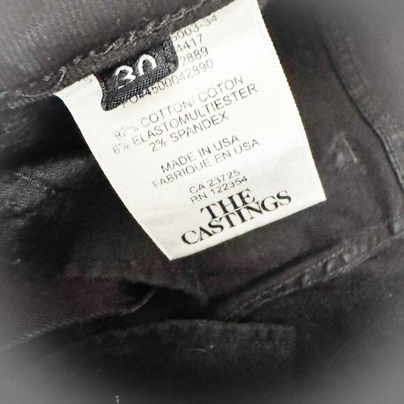 The Castings Mid Rise Skinny Overdye Black Denim Jeans Size 30 - Picture 4 of 9